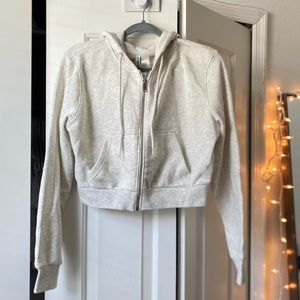 Brand New H&M Light Heather Gray Medium Cropped Jacket